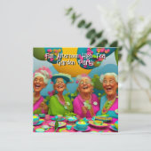 Invitation Fun Ladies Afnoon High Tea Garden Party 6 (Debout devant)