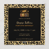 Invitation Fun Leopard Birthday Queen Forty Birthday (Dos)