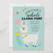 Invitation Fun Llama complet fête d'anniversaire (Devant)