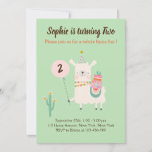 Fun Llama Fun Lime Green fête d'anniversaire