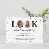 Invitation Fun Look's Who's 30' 2 x photo 30th Birthday (Debout devant)