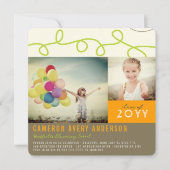 Invitation Fun Loop Scribbles Modern 2 Photo Graduation Party (Devant)