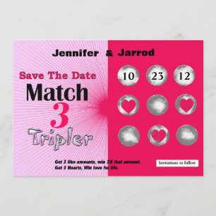 Invitation Fun Lotto Scratch Off Enregistrer la date annonce