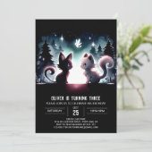 Invitation Fun Magique Chat Anniversaire (Debout devant)