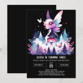 Invitation Fun Magique Fairy Anniversaire (Devant / Derrière)