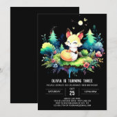 Invitation Fun Majestic Fox Anniversaire numérique (Devant / Derrière)