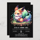 Invitation Fun Majestic Fox Anniversaire numérique (Devant / Derrière)