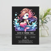 Invitation Fun Majestic Mermaid Birthday (Debout devant)