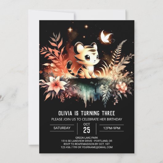 Invitation Fun Majestic Tiger Anniversaire (Devant)