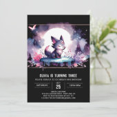 Invitation Fun Majestic Wolf Birthday (Debout devant)