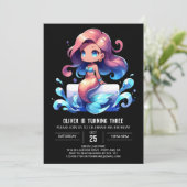 Invitation Fun Mermaid Anniversaire (Debout devant)