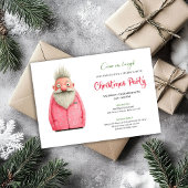 Invitation Fun Minimalist Quirky Santa Christmas Celebration