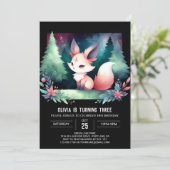 Invitation Fun Minimaliste Fox Anniversaire numérique (Debout devant)