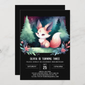 Invitation Fun Minimaliste Fox Anniversaire numérique (Devant / Derrière)