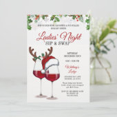 Invitation Fun Modern Christmas Sip & Swap Cocktail Party Inv (Debout devant)