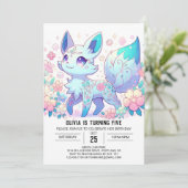 Invitation Fun Modern Fox Digital Anniversaire (Debout devant)