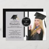 Invitation Fun Modern Graduate Photo Party (Devant / Derrière)