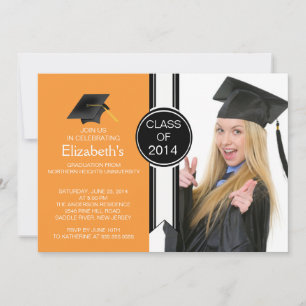 Invitation Fun Modern Graduate Photo Party