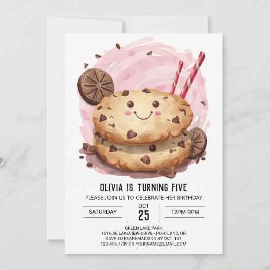Invitation Fun moderne Cookies personnalisés Anniversaire (Devant)
