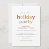 Invitation Fun moderne & Fête de Noël colorée (Devant)