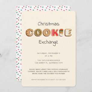 Invitation Fun moderne Noël Cookie Exchange Party