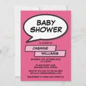 Invitation Fun moderne rose fille Baby shower saupoudrer (Devant)