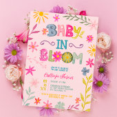 Invitation Fun moderne whimsical fleuri bébé dans la douche f