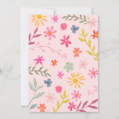 Invitation Fun moderne whimsical fleuri bébé dans la douche f (Dos)