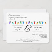 Invitation Fun Noël Lumières de Noël Dîner de répétition (Devant)