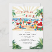Invitation Fun Noël Tropical en Juillet Beach Party (Devant)