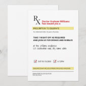 Invitation Fun Novelty Rx Prescription Doctor Retirement (Devant / Derrière)