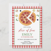 Invitation Fun One Pizza Party Anniversaire (Devant)