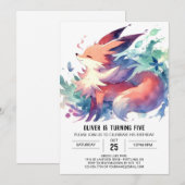 Invitation Fun Online Fox Anniversaire (Devant / Derrière)