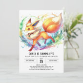 Invitation Fun Online Fox Anniversaire (Debout devant)