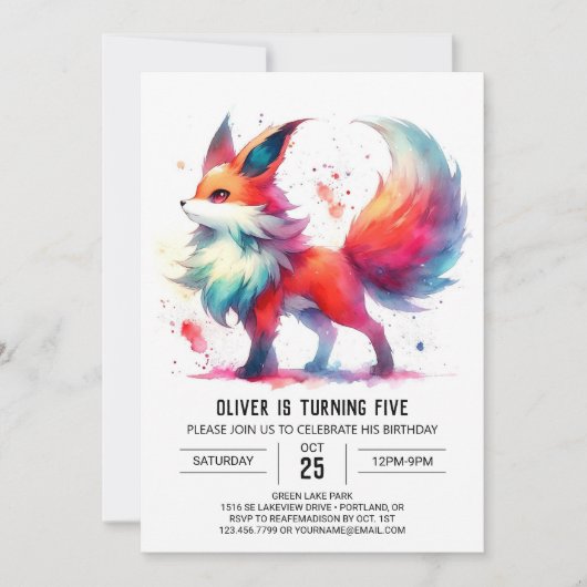 Invitation Fun Online Fox Anniversaire (Devant)