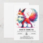 Invitation Fun Online Fox Anniversaire (Devant / Derrière)