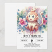 Invitation Fun Online Monkey Anniversaire (Devant / Derrière)