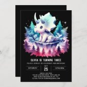 Invitation Fun Online Triceratops Anniversaire (Devant / Derrière)