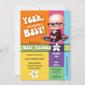 Invitation Fun Ouais Baby Retro Baby shower (Devant)