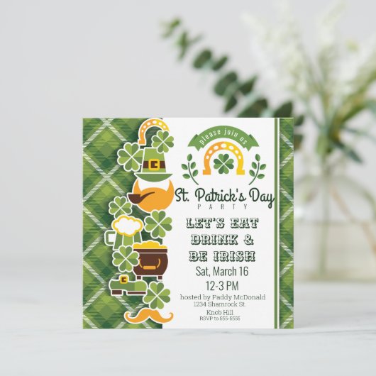 Invitation Fun Papercut St. Patrick's Day Leprechauns Bière (Debout devant)