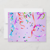 Invitation Fun Party Fête violet premier anniversaire (Dos)