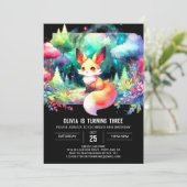 Invitation Fun Pastel Fox Anniversaire (Debout devant)