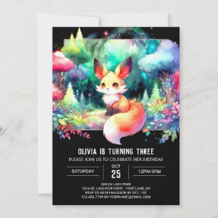 Invitation Fun Pastel Fox Anniversaire