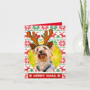 Invitation Fun personnage Xmas animal photo dans le trou