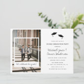 Invitation Fun Photo Collage Double Graduation Party (Debout devant)