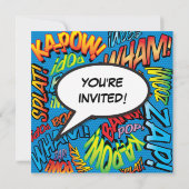 Invitation Fun Photo moderne Anniversaire Fête Bleu N'importe (Dos)