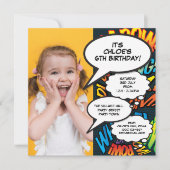 Invitation Fun Photo moderne fête d'anniversaire (Devant)