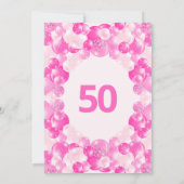 Invitation Fun Pink Balloons Faux Parties scintillant 50e ann (Dos)