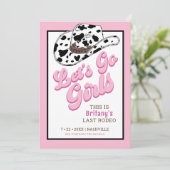 Invitation Fun Pink Let's Go Girls Bachelorette Party (Debout devant)