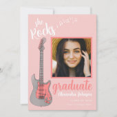 Invitation Fun Pink Script Graduate Photo Graduate Party (Devant)